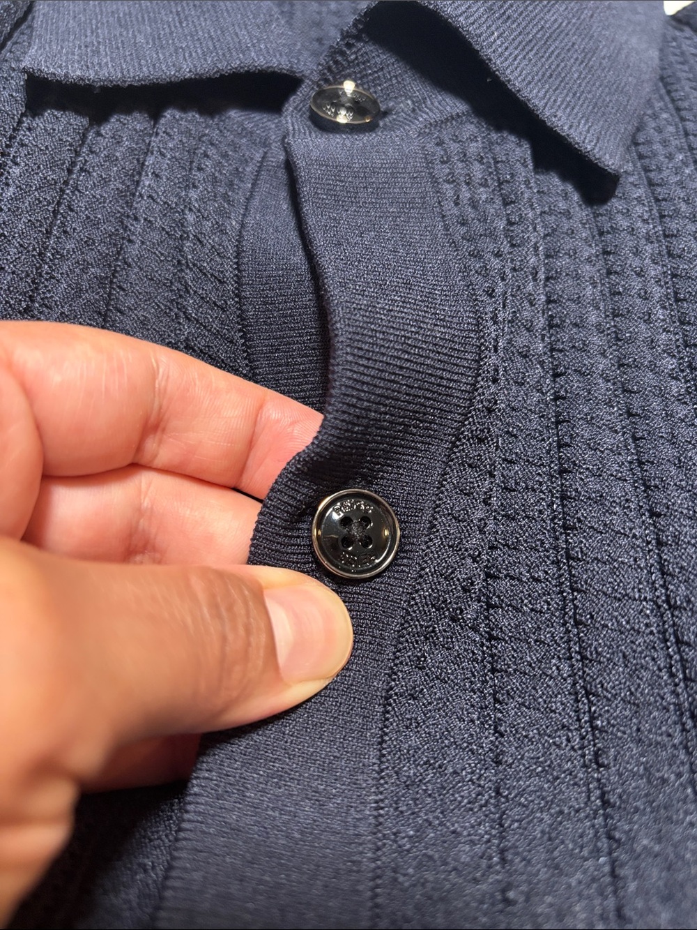 Reiss Men's Ribbed Button-Up - Slate Blue - Picture 5 of 8